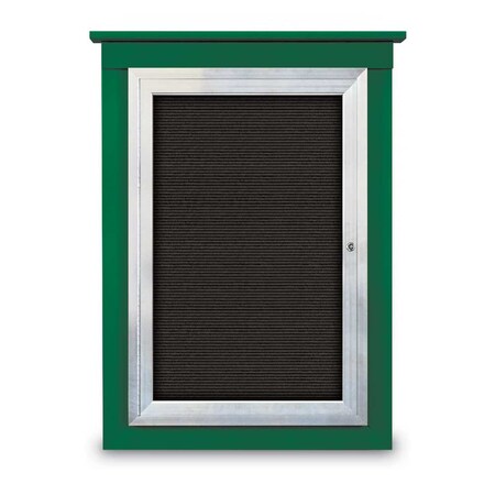 Sliding Glass Door Radius Letterboard,Hdr,48x36,Satin/Green Vinyl